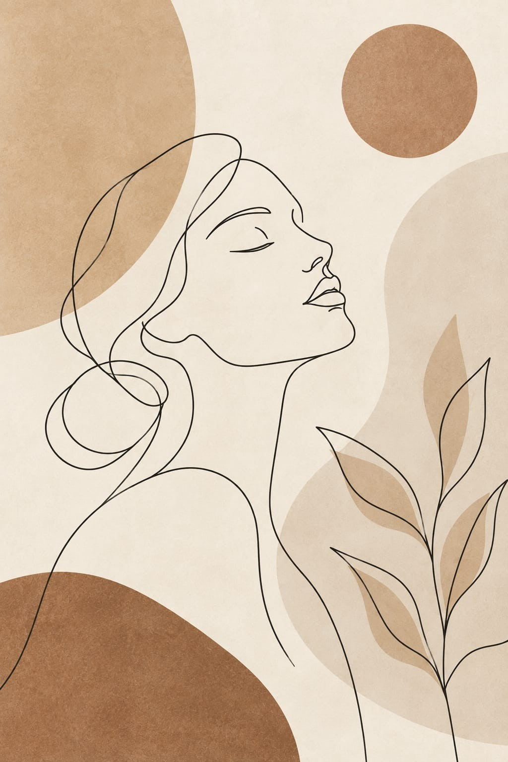 Serene Muse wall art – Line Art – UV printed on ECO Board by Wall Gallery Sri Lanka