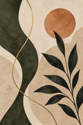 Botanical Rhythm wall art – Green & Gold – UV printed on ECO Board by Wall Gallery Sri Lanka