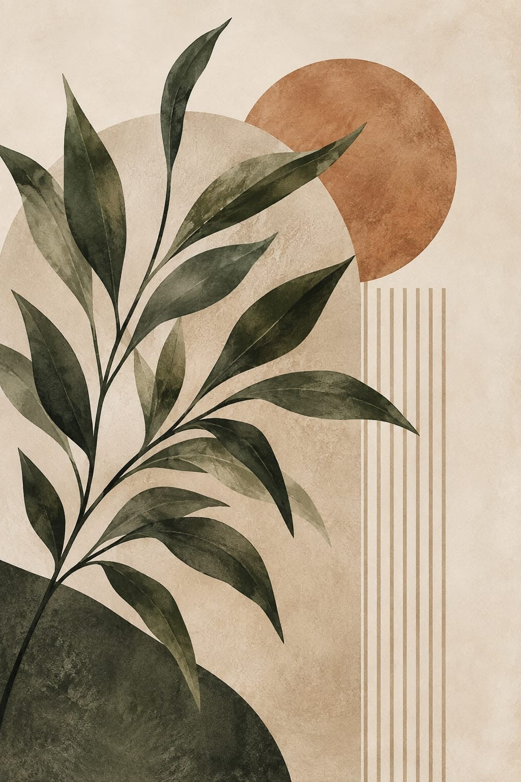 Sage Leaves wall art – Minimal Botanical – UV printed on ECO Board by Wall Gallery Sri Lanka