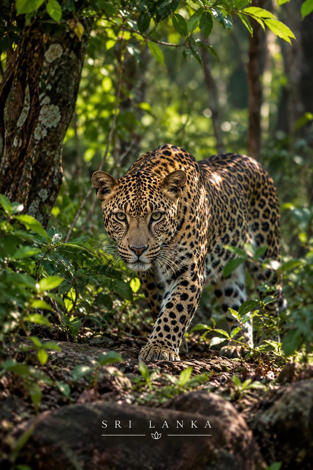 Forest Leopard wall art – Hidden Hunter – UV printed on ECO Board by Wall Gallery Sri Lanka