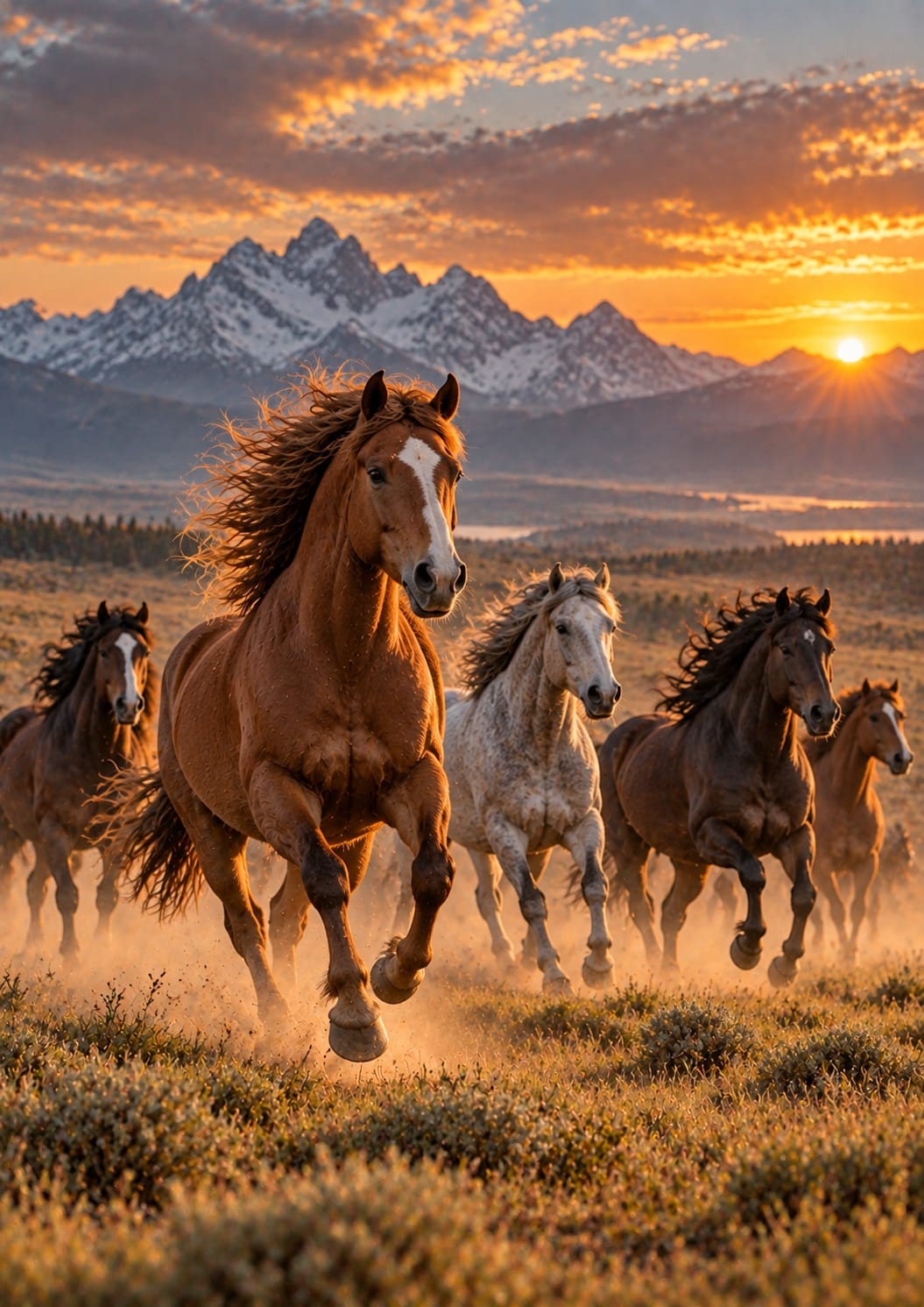 Wild Horses wall art – Running Free – UV printed on ECO Board by Wall Gallery Sri Lanka