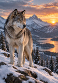 Snow Wolf wall art – Mountain Spirit – UV printed on ECO Board by Wall Gallery Sri Lanka
