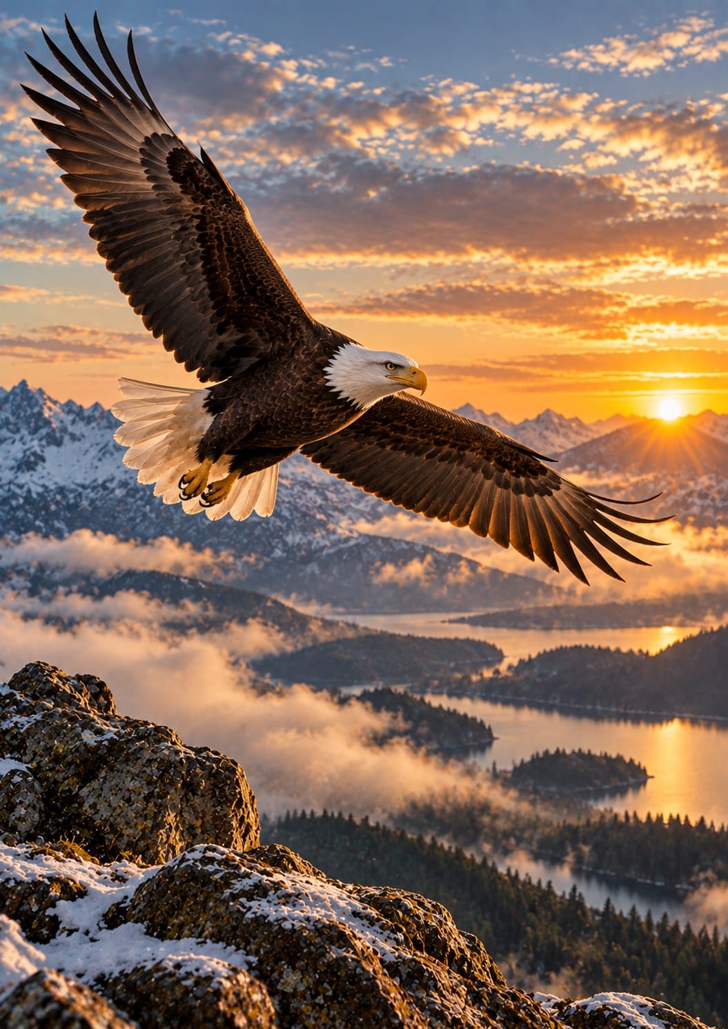 Soaring Eagle wall art – Above the Clouds – UV printed on ECO Board by Wall Gallery Sri Lanka