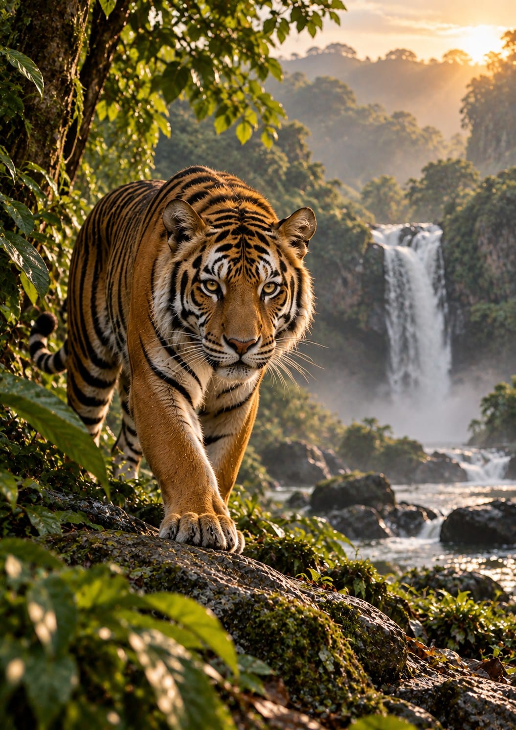 Tiger Falls wall art – Jungle King – UV printed on ECO Board by Wall Gallery Sri Lanka