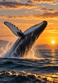 Breaching Whale wall art – Ocean Giant – UV printed on ECO Board by Wall Gallery Sri Lanka