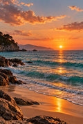 Golden Shore wall art – Ocean Sunset – UV printed on ECO Board by Wall Gallery Sri Lanka