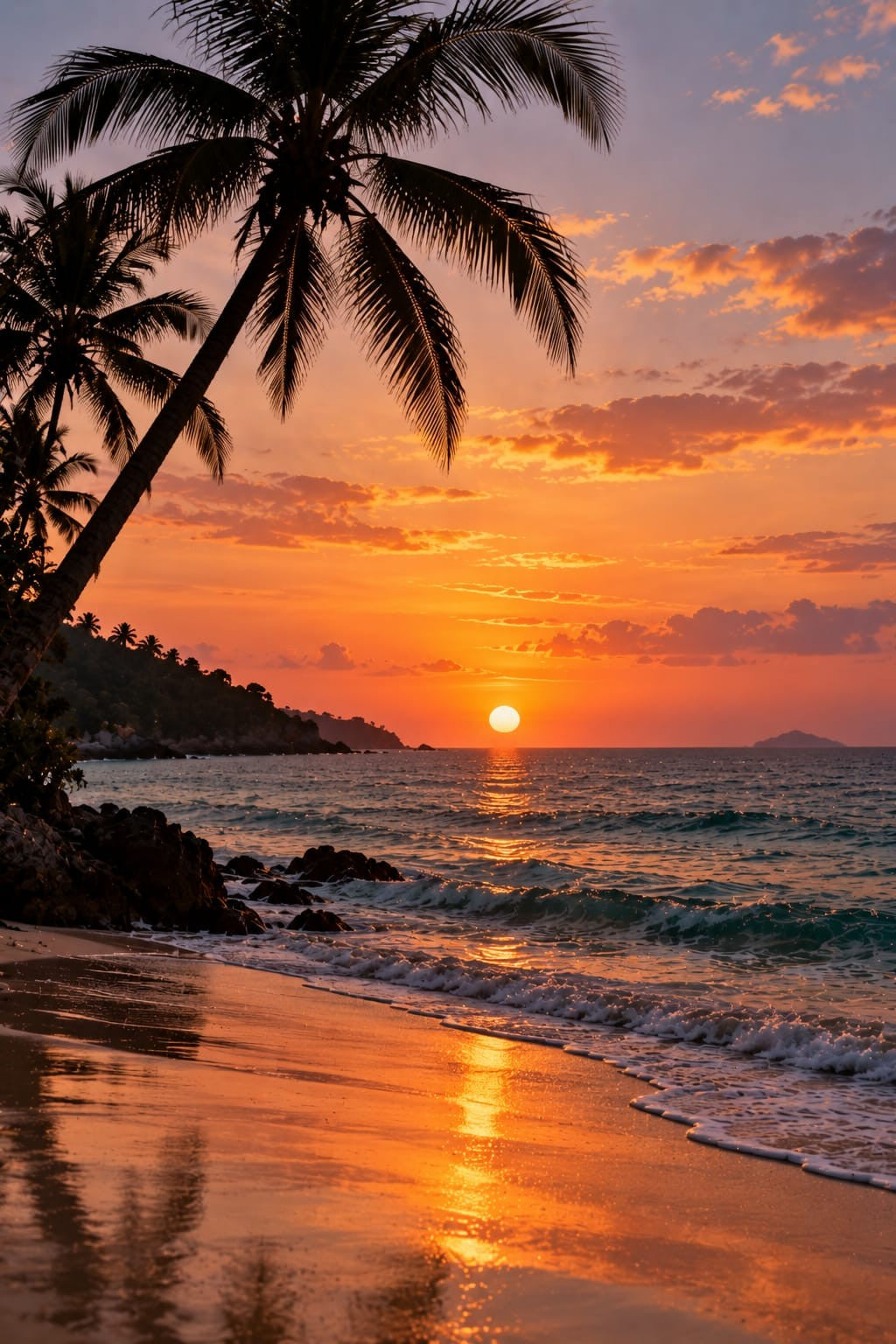Palm Sunset wall art – Tropical Evening – UV printed on ECO Board by Wall Gallery Sri Lanka