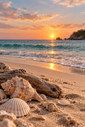 Seashell Sunset wall art – Beach Treasures – UV printed on ECO Board by Wall Gallery Sri Lanka