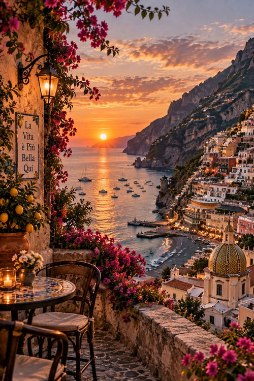 Amalfi Evening wall art – Italy – UV printed on ECO Board by Wall Gallery Sri Lanka