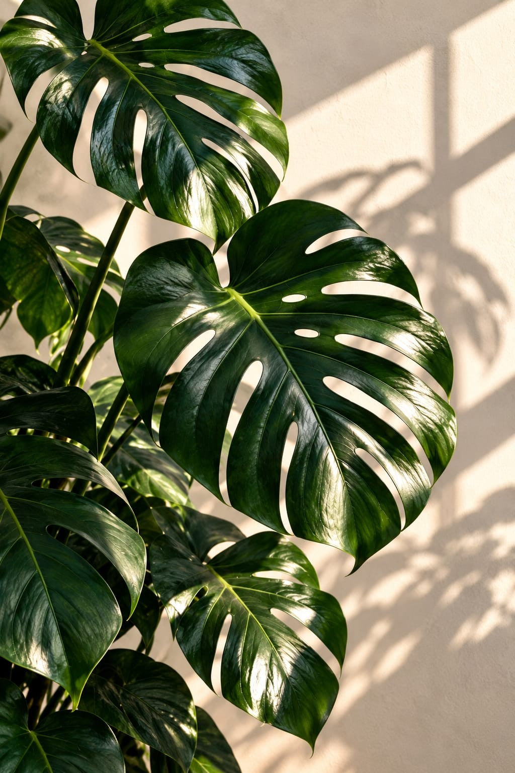 Monstera Shadows wall art – Tropical Leaves – UV printed on ECO Board by Wall Gallery Sri Lanka
