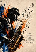 Jazz Saxophone wall art – Music Gives Life – UV printed on ECO Board by Wall Gallery Sri Lanka