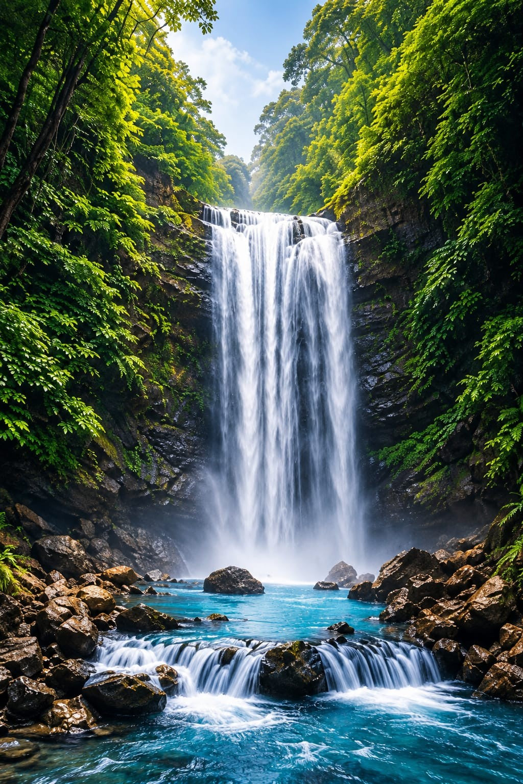 Hidden Waterfall wall art – Rainforest – UV printed on ECO Board by Wall Gallery Sri Lanka