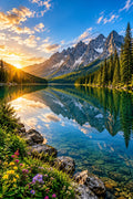Mirror Lake wall art – Mountain Reflection – UV printed on ECO Board by Wall Gallery Sri Lanka