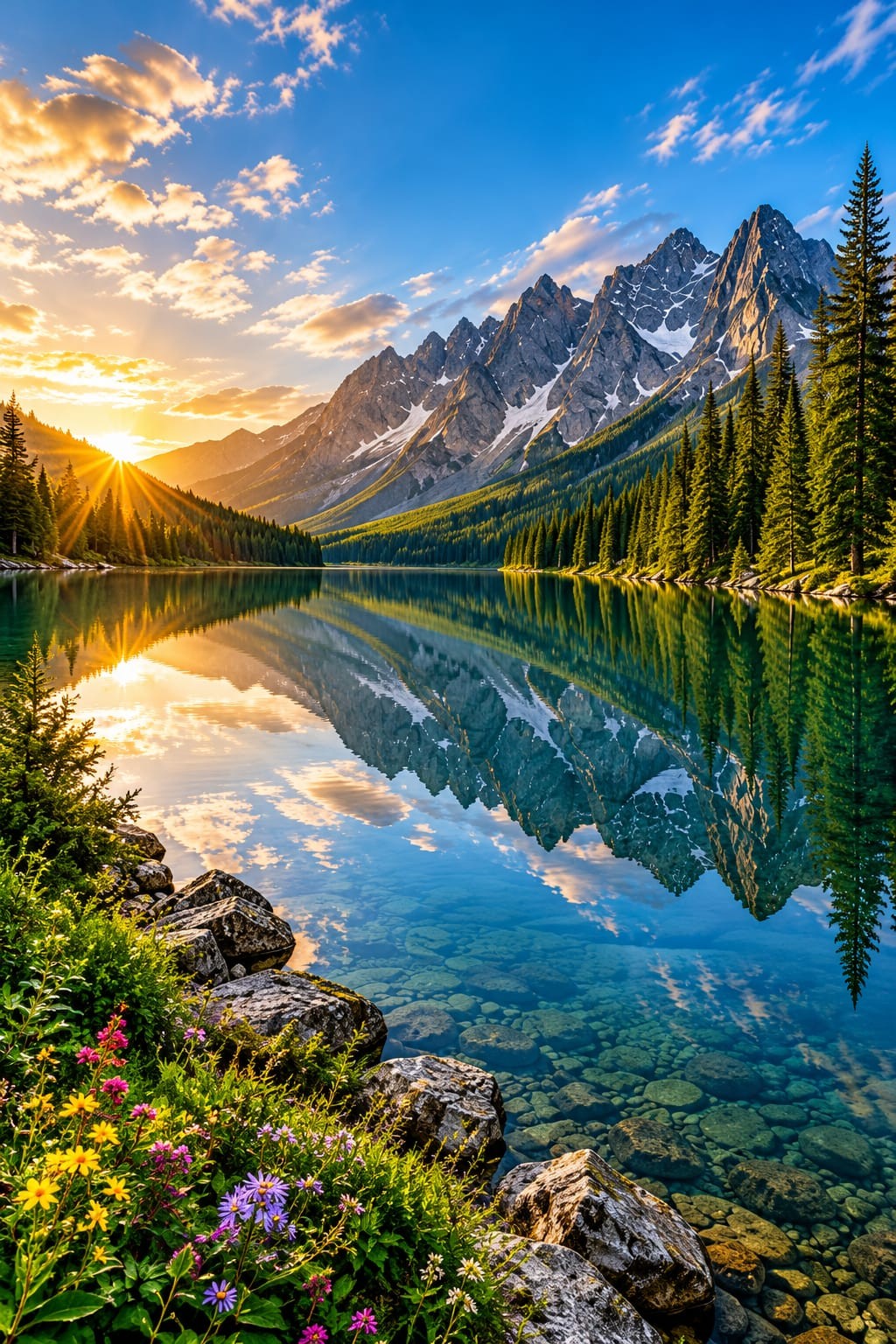 Mirror Lake wall art – Mountain Reflection – UV printed on ECO Board by Wall Gallery Sri Lanka