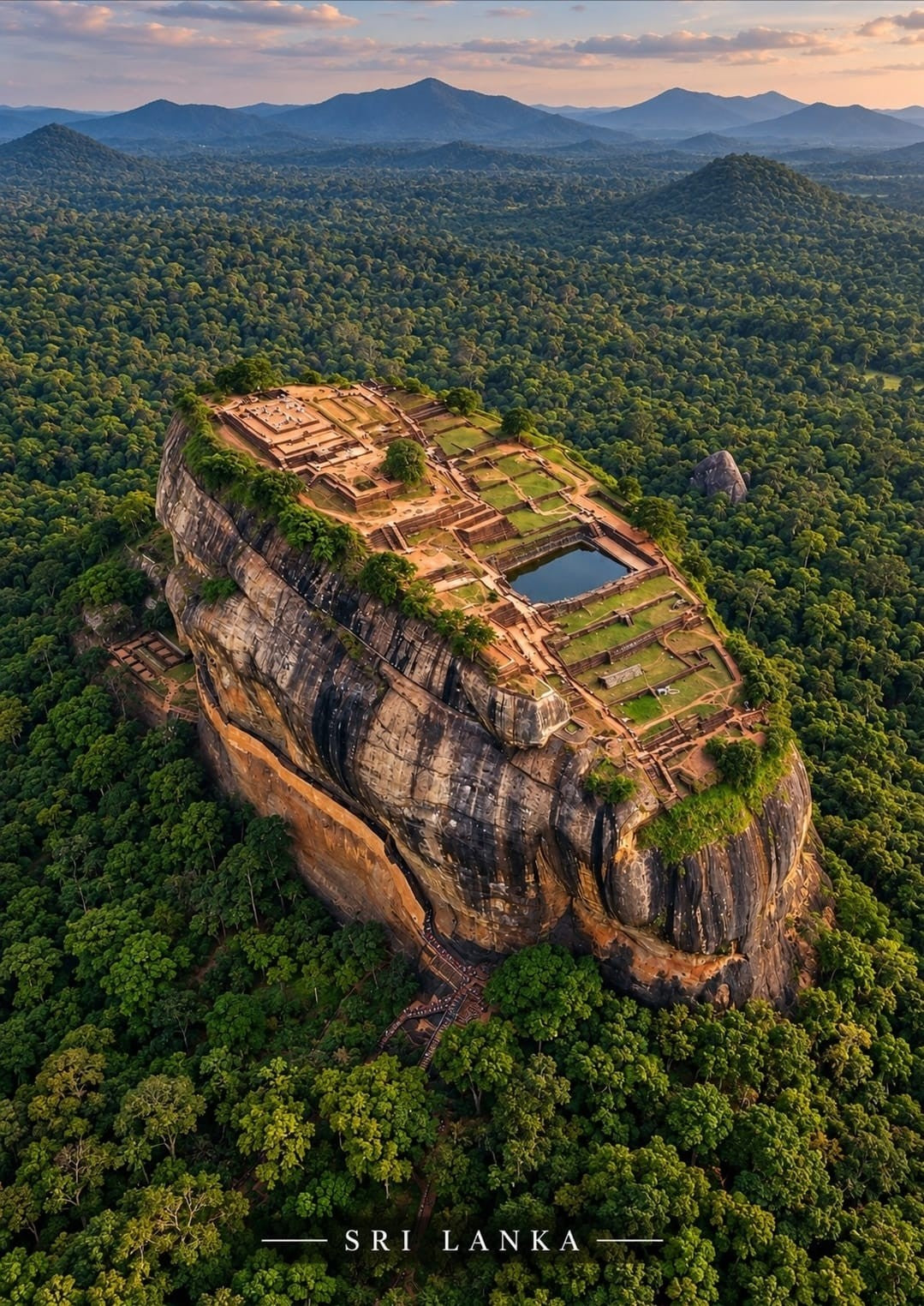 Sigiriya from Above wall art – Lion Rock – UV printed on ECO Board by Wall Gallery Sri Lanka