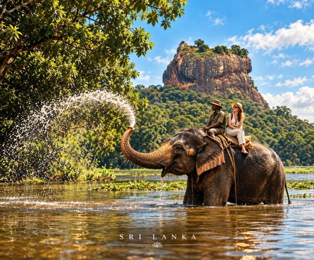Elephant Bath wall art – Wild Sri Lanka – UV printed on ECO Board by Wall Gallery Sri Lanka
